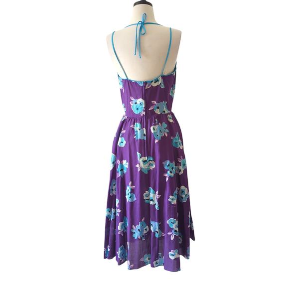 Vintage 60s 70s Dress Womens 11 M Purple Floral MCM Housewife Babydoll Frock - Picture 12 of 16